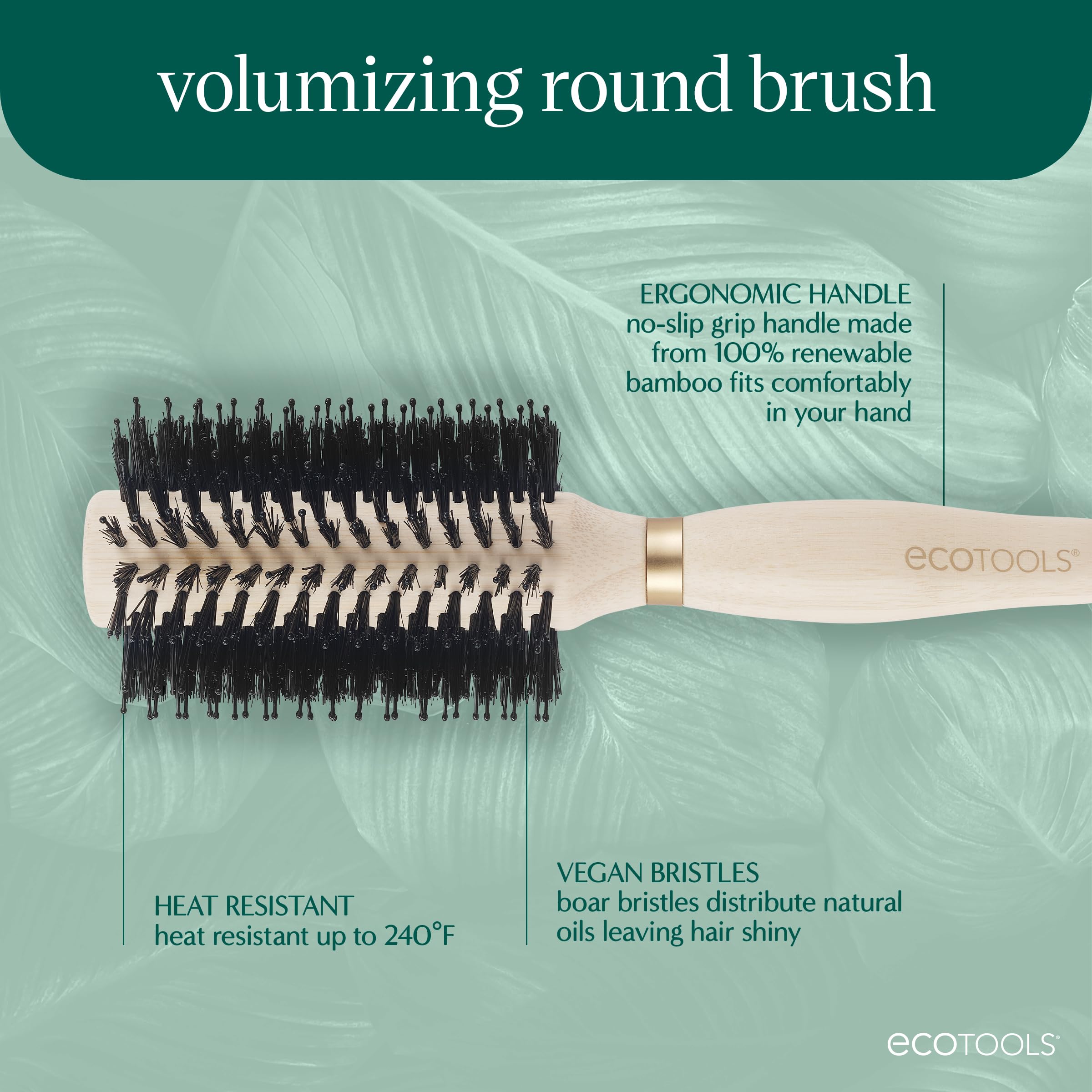 Foto 3 pulgar | Cepillo Para Cabello Ecotools  Voluminizador  Redondo  De Bambú  Vegano - Venta Internacional.