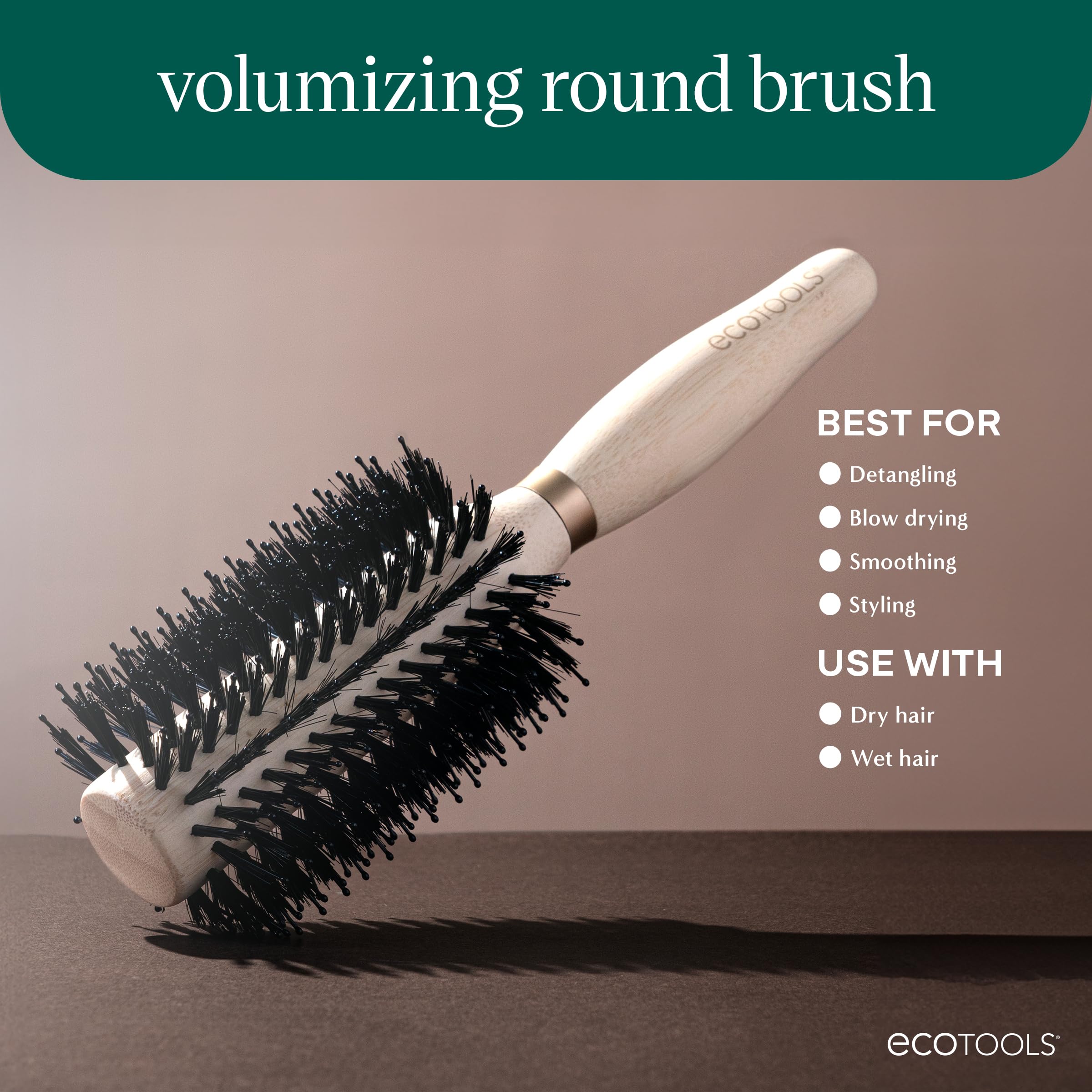 Foto 4 pulgar | Cepillo Para Cabello Ecotools  Voluminizador  Redondo  De Bambú  Vegano - Venta Internacional.