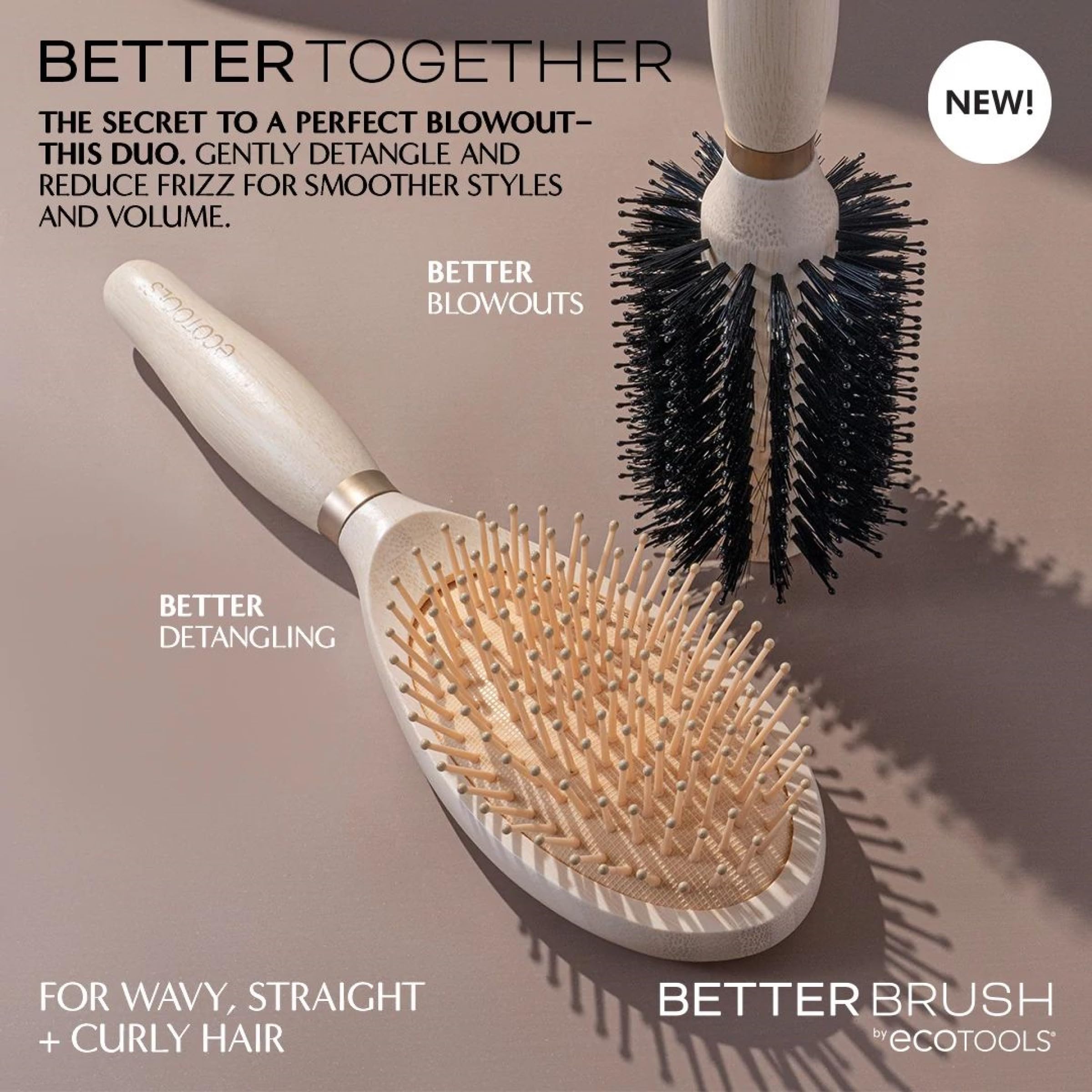 Foto 6 pulgar | Cepillo Para Cabello Ecotools  Voluminizador  Redondo  De Bambú  Vegano - Venta Internacional.