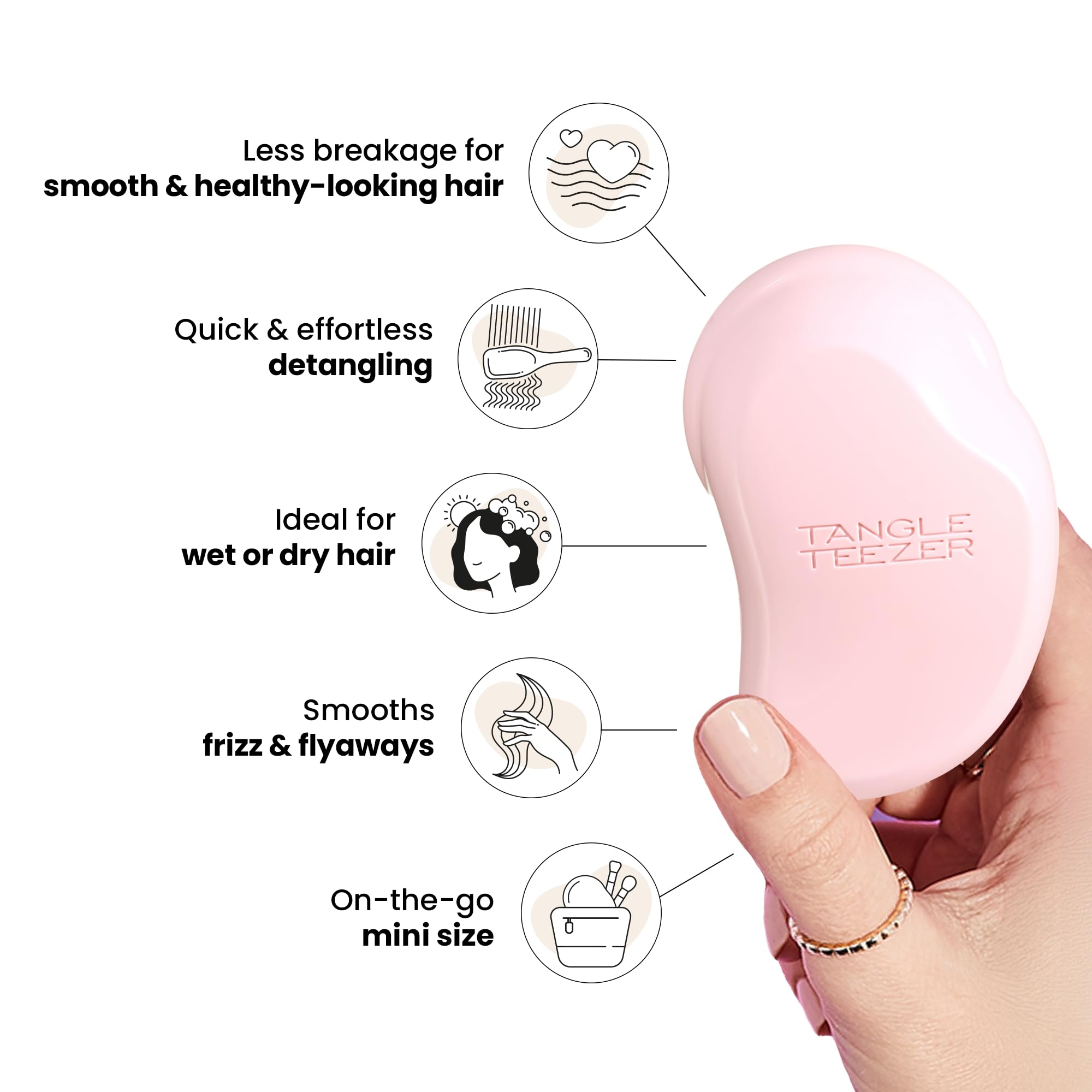 Foto 5 pulgar | Cepillo De Pelo Tangle Teezer Original Detangler Mini Millennial Pink - Venta Internacional.