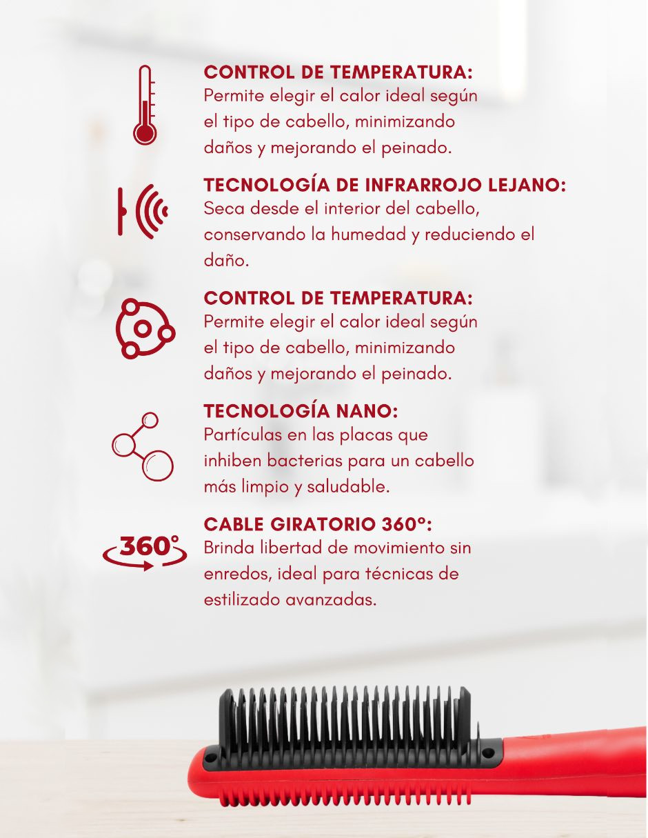 Foto 4 | Cepillo Electrico Kamusa Alaciadora Y Rizadora