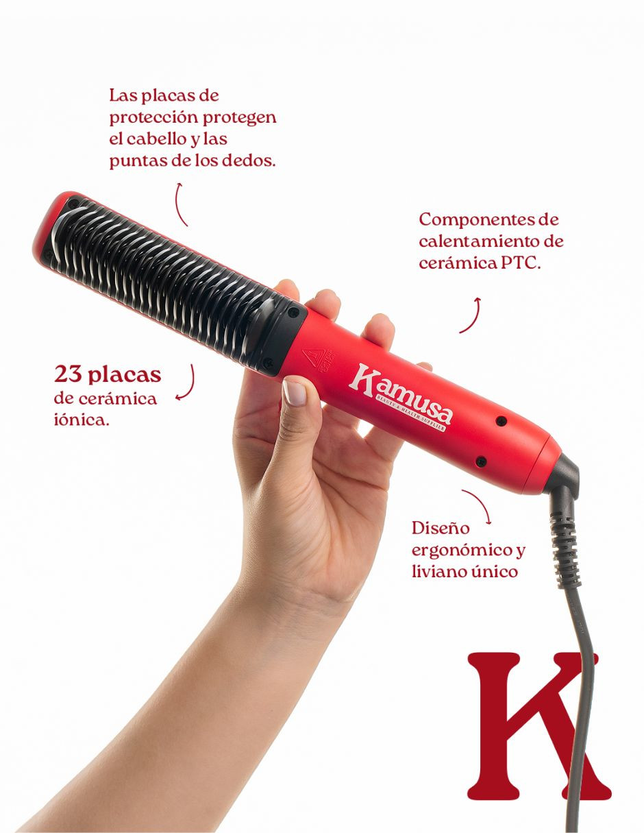 Foto 6 pulgar | Cepillo Electrico Kamusa Alaciadora Y Rizadora