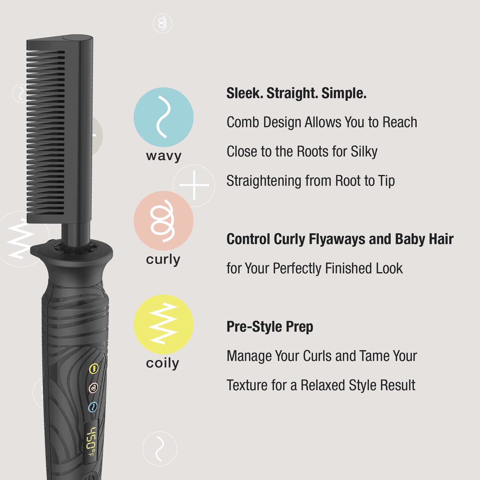 Foto 2 | Venta Internacional - Peine de Cerámica Hot Comb Conair The Curl Collective