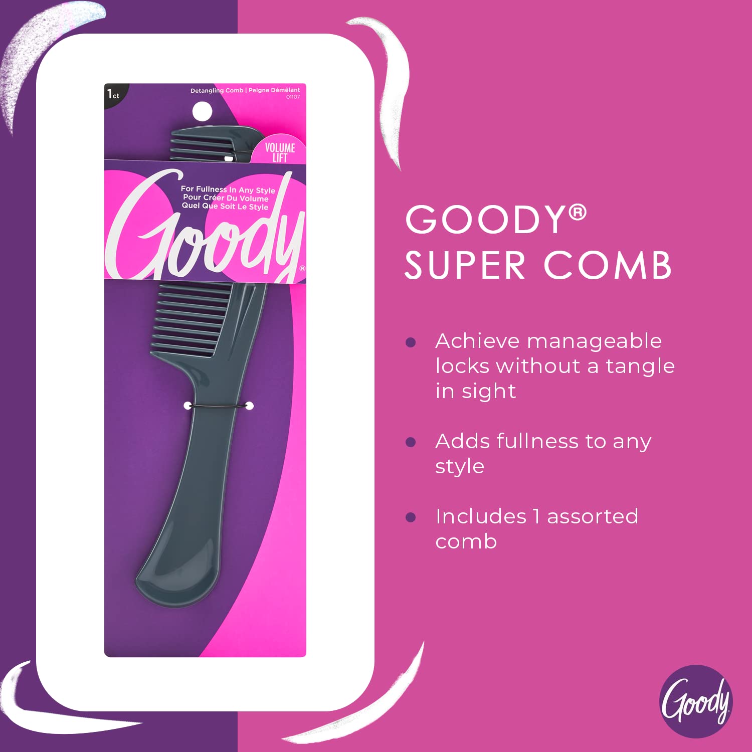 Foto 3 pulgar | Peineta Para Cabello Goody Styling Essentials, Desenredante Para Todo Tipo De Personas - Venta Internacional.