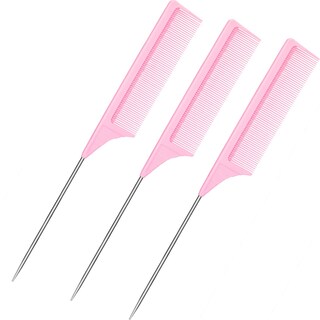 Foto 1 | Comb Leinuosen Con Forma De Cola De Rata, Fibra De Carbono, Resistente Al Calor, Rosa (paquete De 3) - Venta Internac