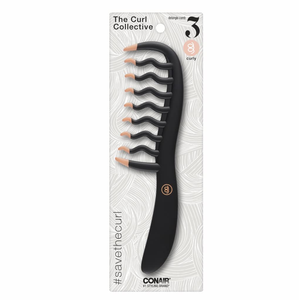 Peineta Conair Curly Negro/rosa - Venta Internacional.