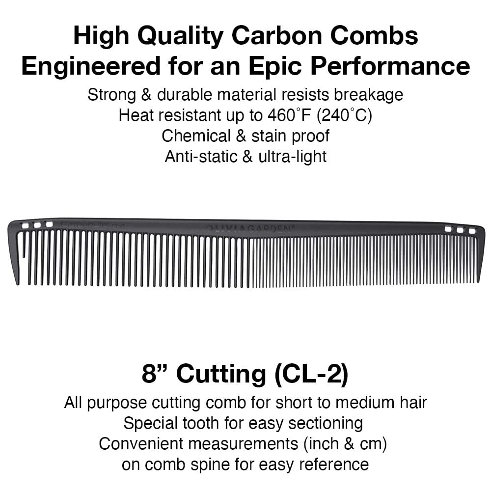 Foto 3 pulgar | Peine De Corte Olivia Garden Carbonlite 8.5 Carbon - Venta Internacional.