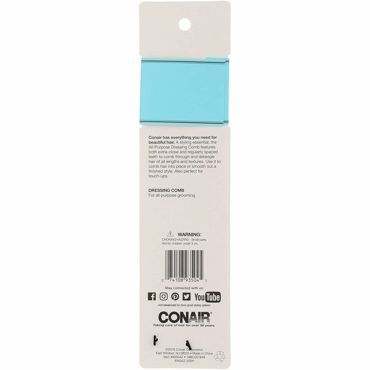Foto 4 pulgar | Peineta De Vestir Conair Suave Y Estilizada Para Todo Tipo De Cabello - Venta Internacional.
