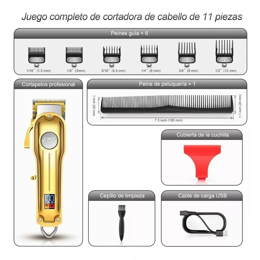 Foto 3 pulgar | Máquina para Cortar Cabello CII CII con Accesorios