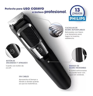 Foto 6 | Cortadora Multigroomer Philips Norelco MG375060 color Negro 100 V 240 V
