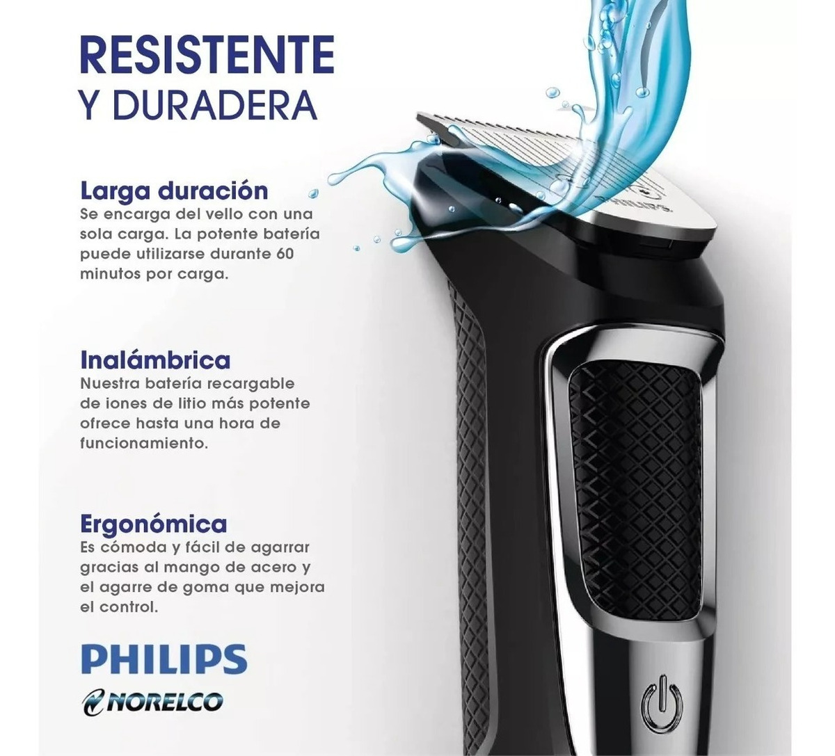 Foto 8 | Cortadora Multigroomer Philips Norelco MG375060 color Negro 100 V 240 V
