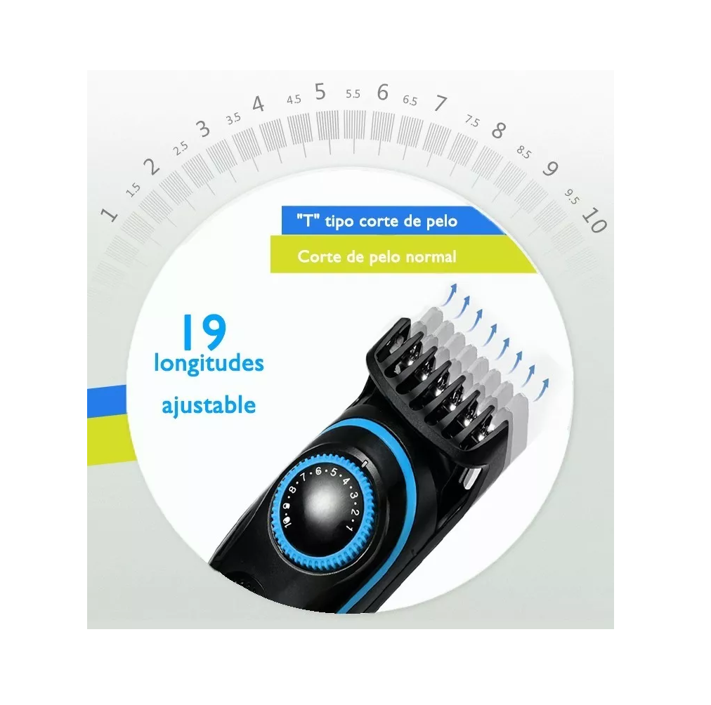 Foto 4 pulgar | Cortadora de Cabello Belug Inalámbrica 5 en 1 color Negro 12 Piezas