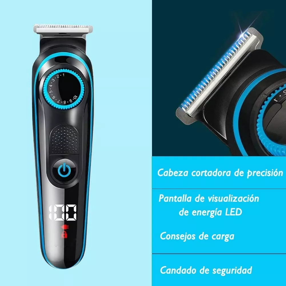 Foto 6 | Cortadora de Cabello Belug Inalámbrica 5 en 1 color Negro 12 Piezas