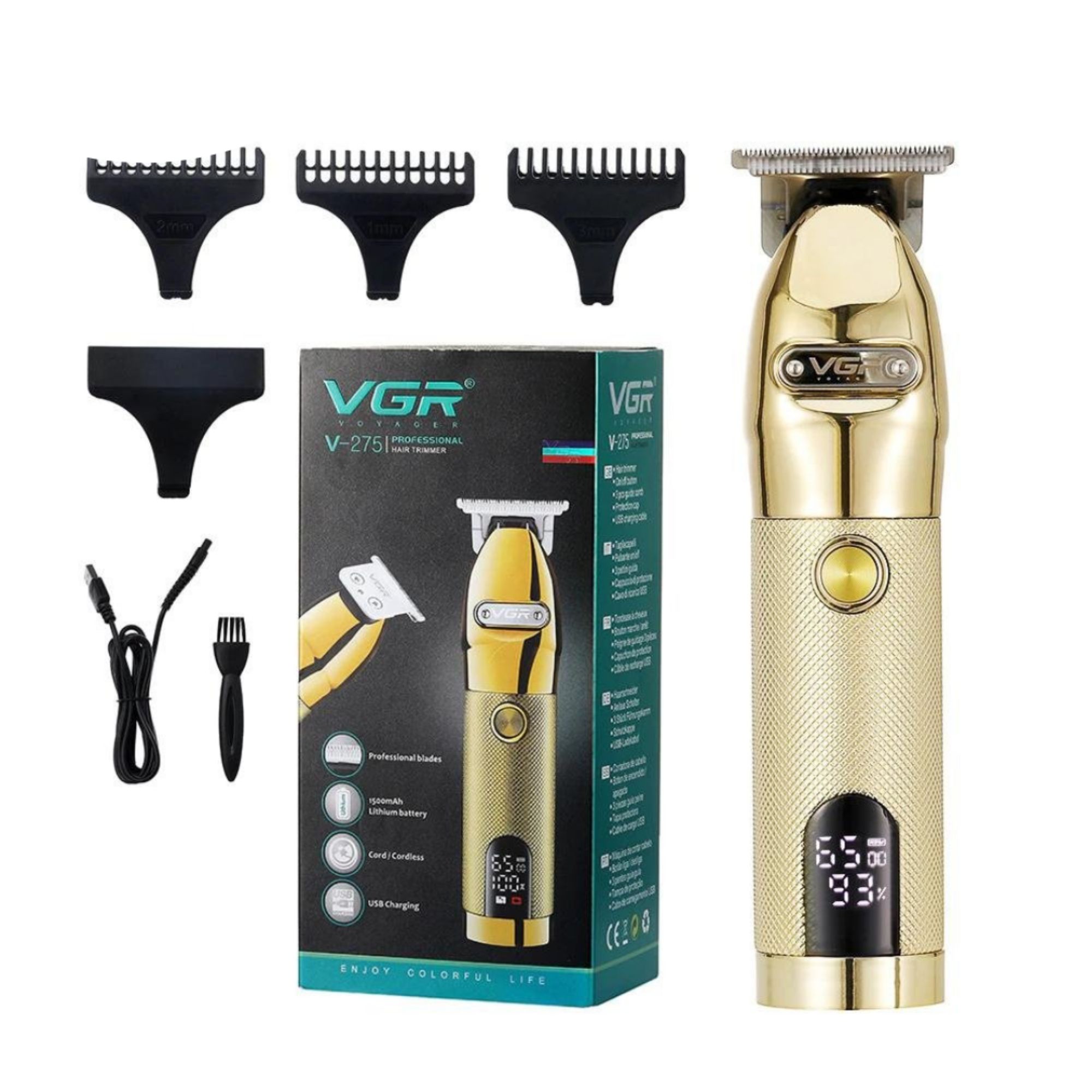 Foto 3 pulgar | Recortadora Trimmer Vgr V-275 Dorada Perfiladora Cabello Profesional Recargable