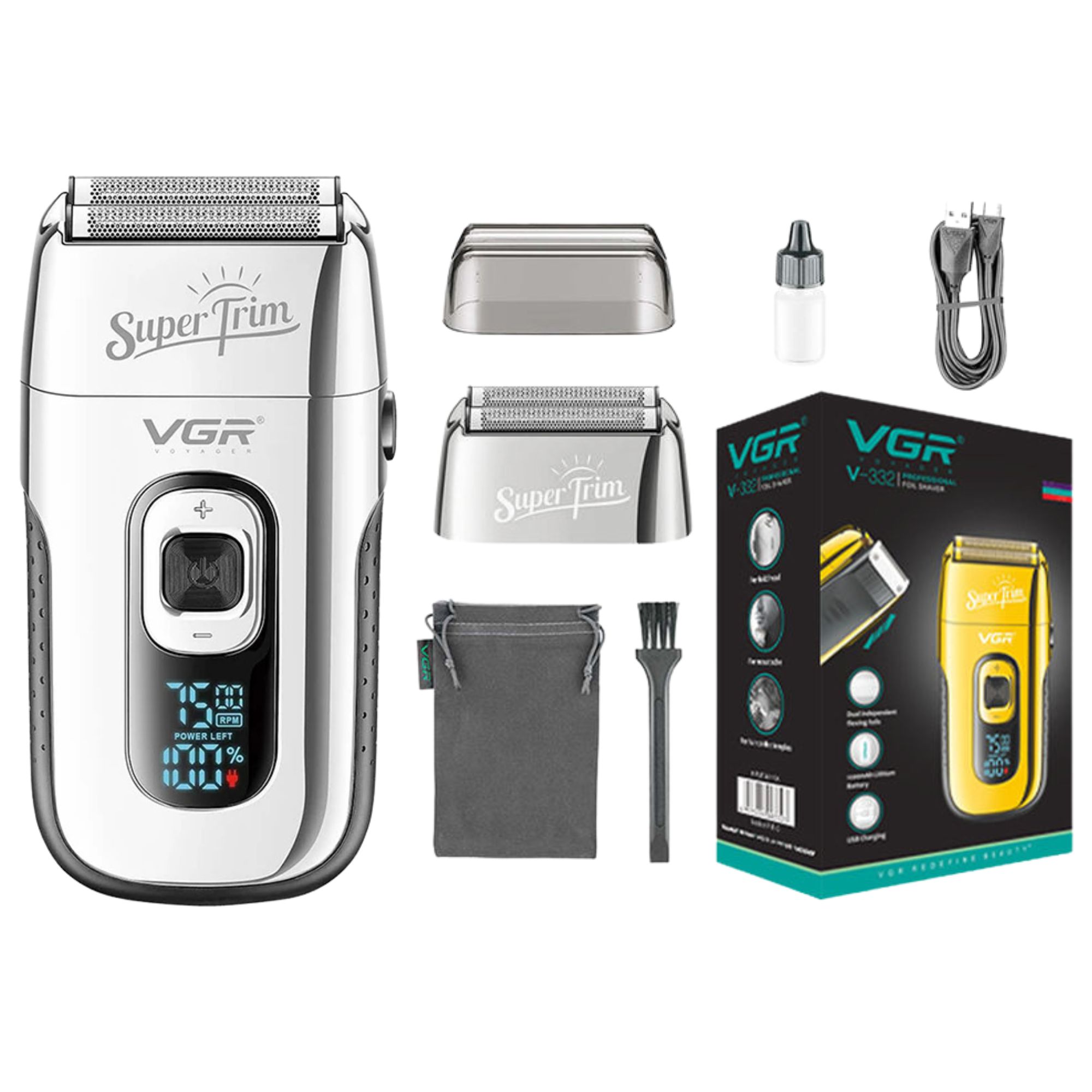 Foto 2 | Recortadora Shaver Vgr V-332 Plata Afeitadora Profesional Recargable