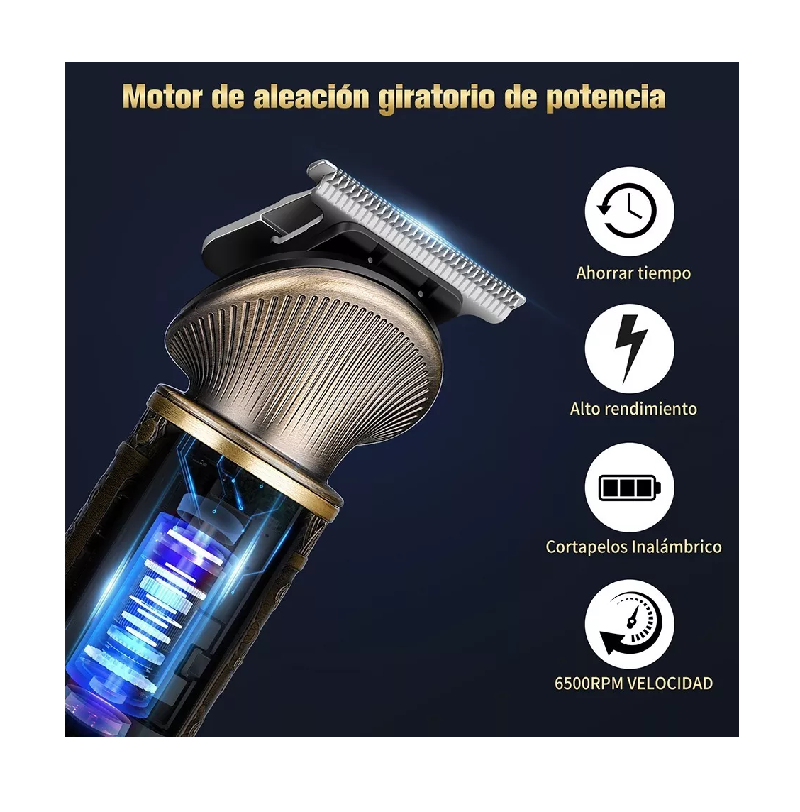 Foto 6 pulgar | Máquina para Cortar Cabello BELUG Rasuradoras Kit Profesional Dorada