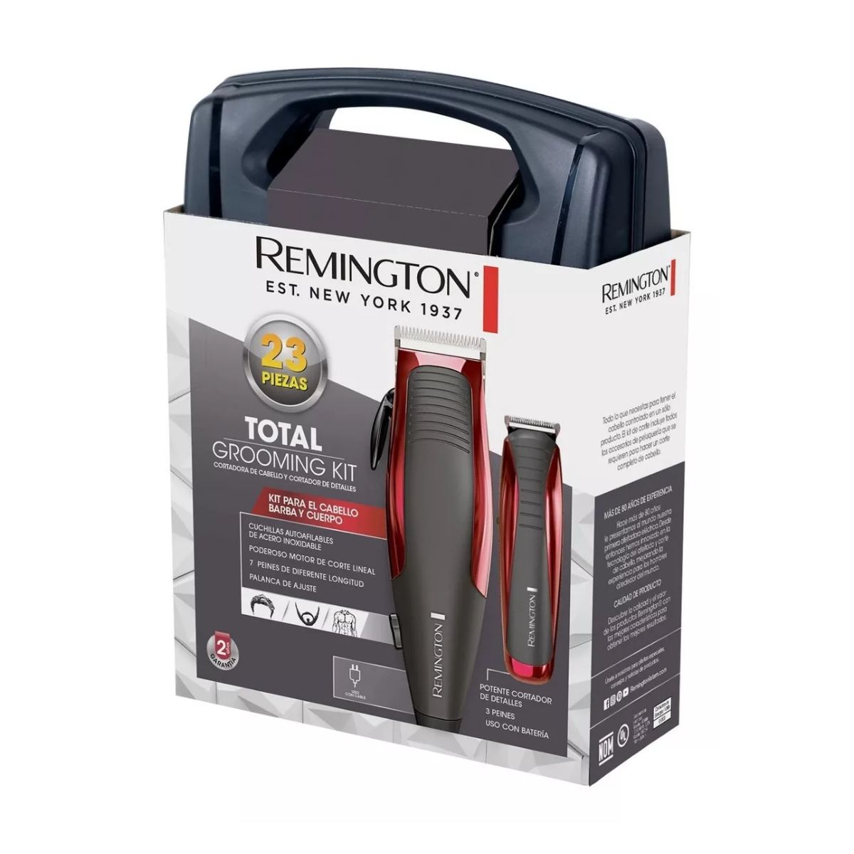 Foto 2 pulgar | Recortadora de Cabello Remington 23 Piezas color Rojo
