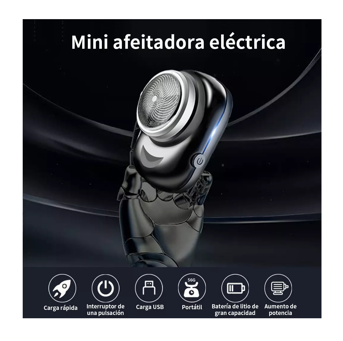 Foto 3 pulgar | Afeitadora Eléctrica Portátil Belug Negra