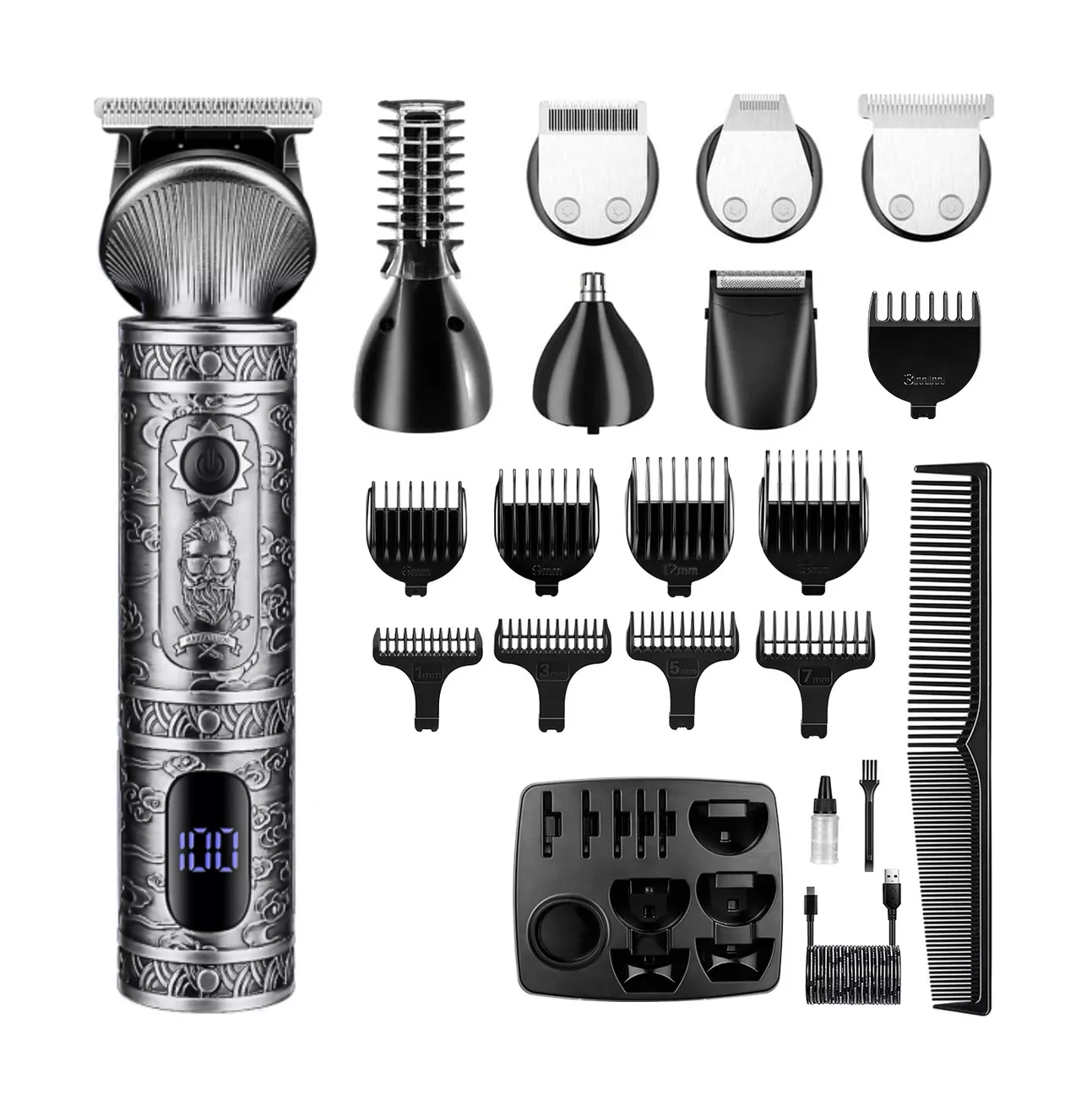 Foto 1 | Rasuradora Máquina para Cortar Cabello Kit de Cortadora color Plata