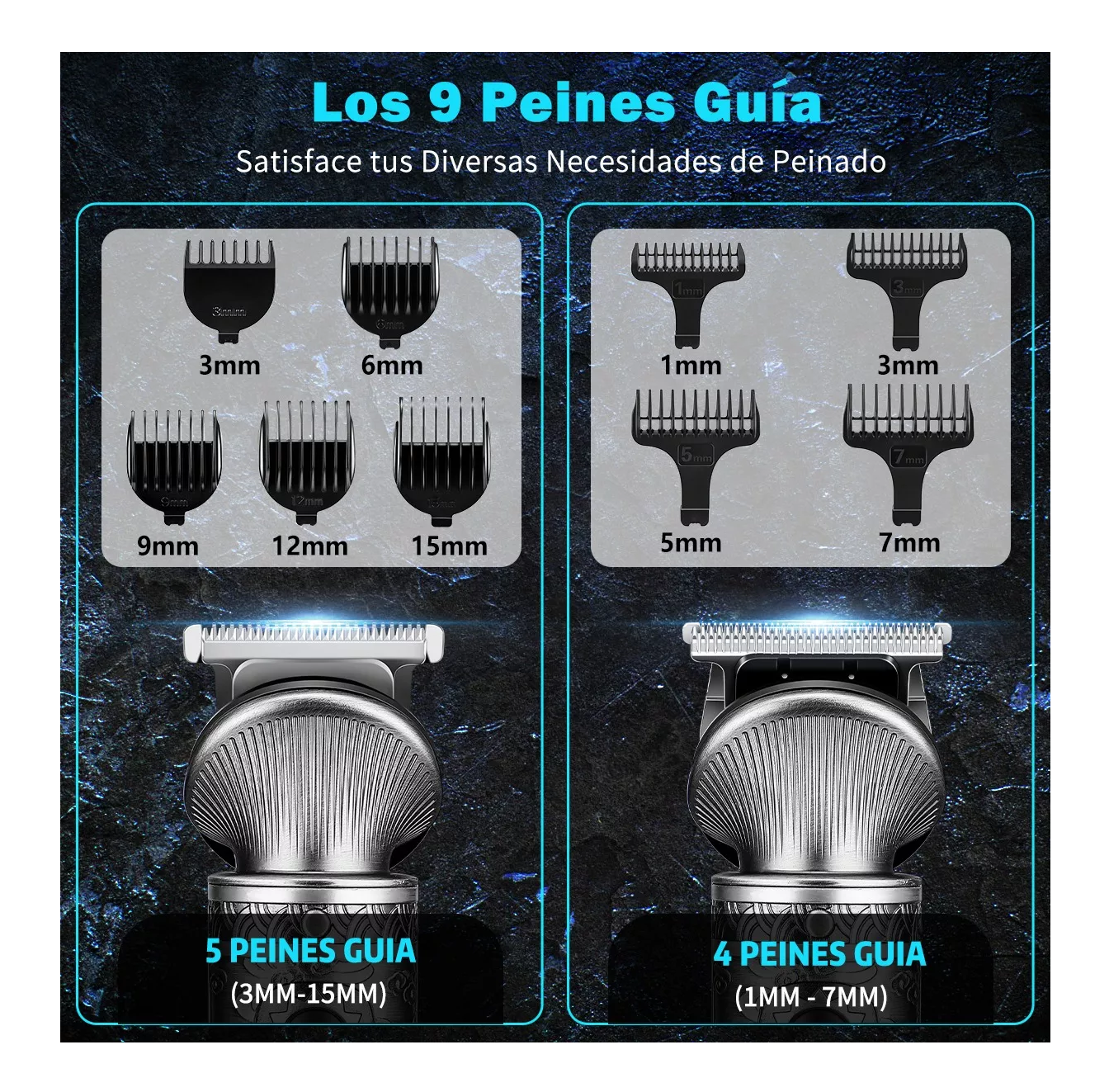 Foto 5 pulgar | Rasuradora Máquina para Cortar Cabello Kit de Cortadora color Plata