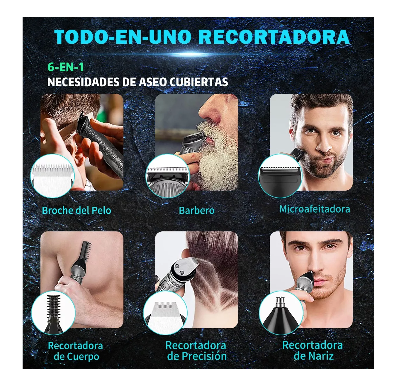 Foto 4 pulgar | Rasuradora Máquina para Cortar Cabello Kit De Cortadora color Plata