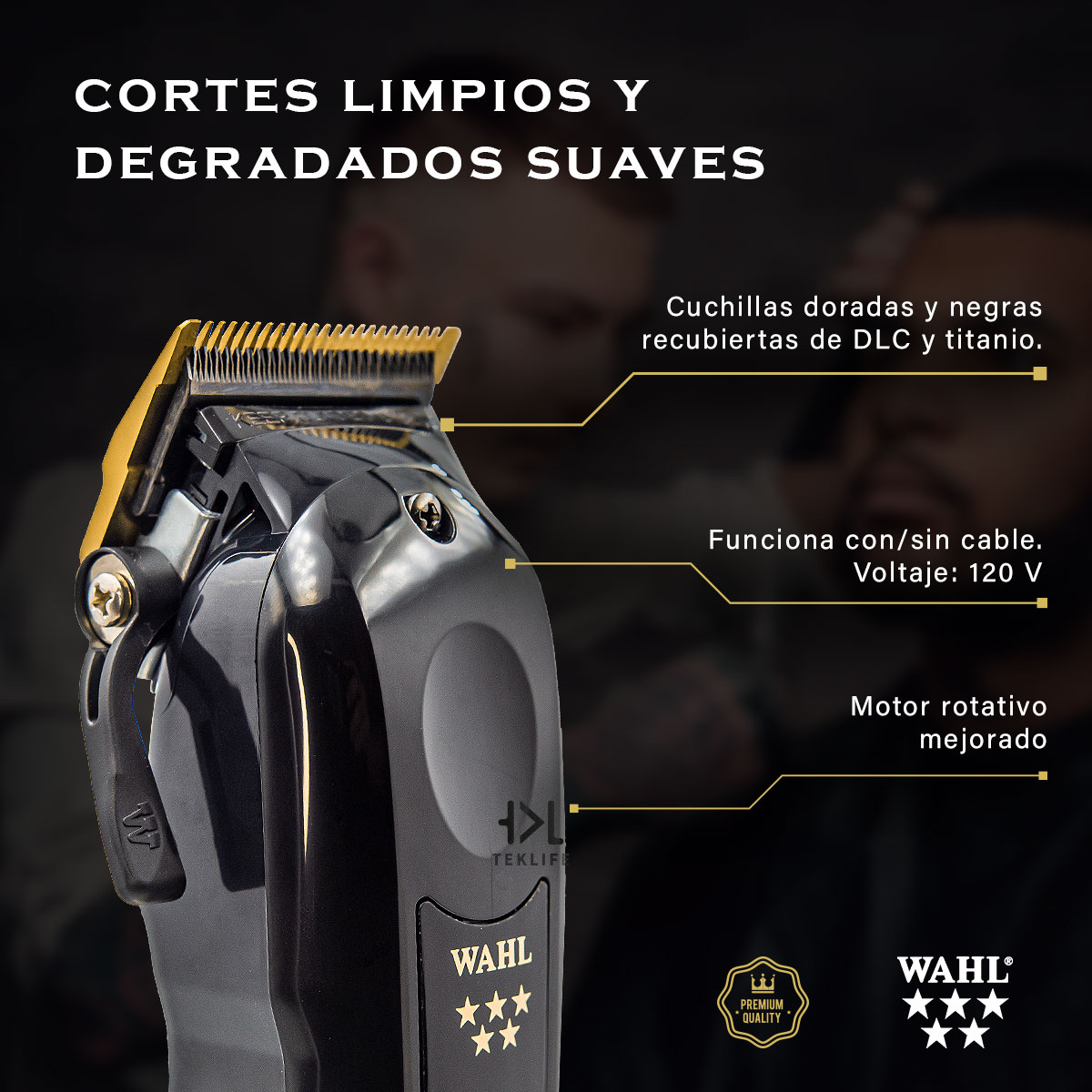 Foto 5 pulgar | Barber Combo Black Inalámbrico Wahl Magic Clip + Detailer Li