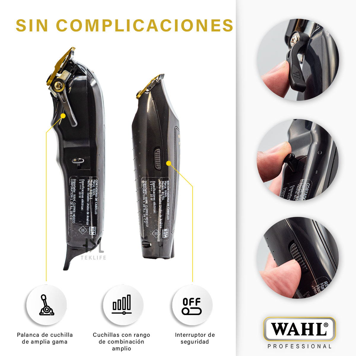 Foto 5 | Barber Combo Black Inalámbrico Wahl Magic Clip + Detailer Li