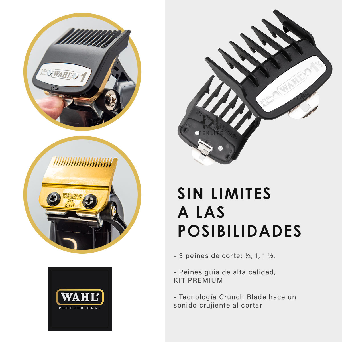 Foto 6 | Barber Combo Black Inalámbrico Wahl Magic Clip + Detailer Li