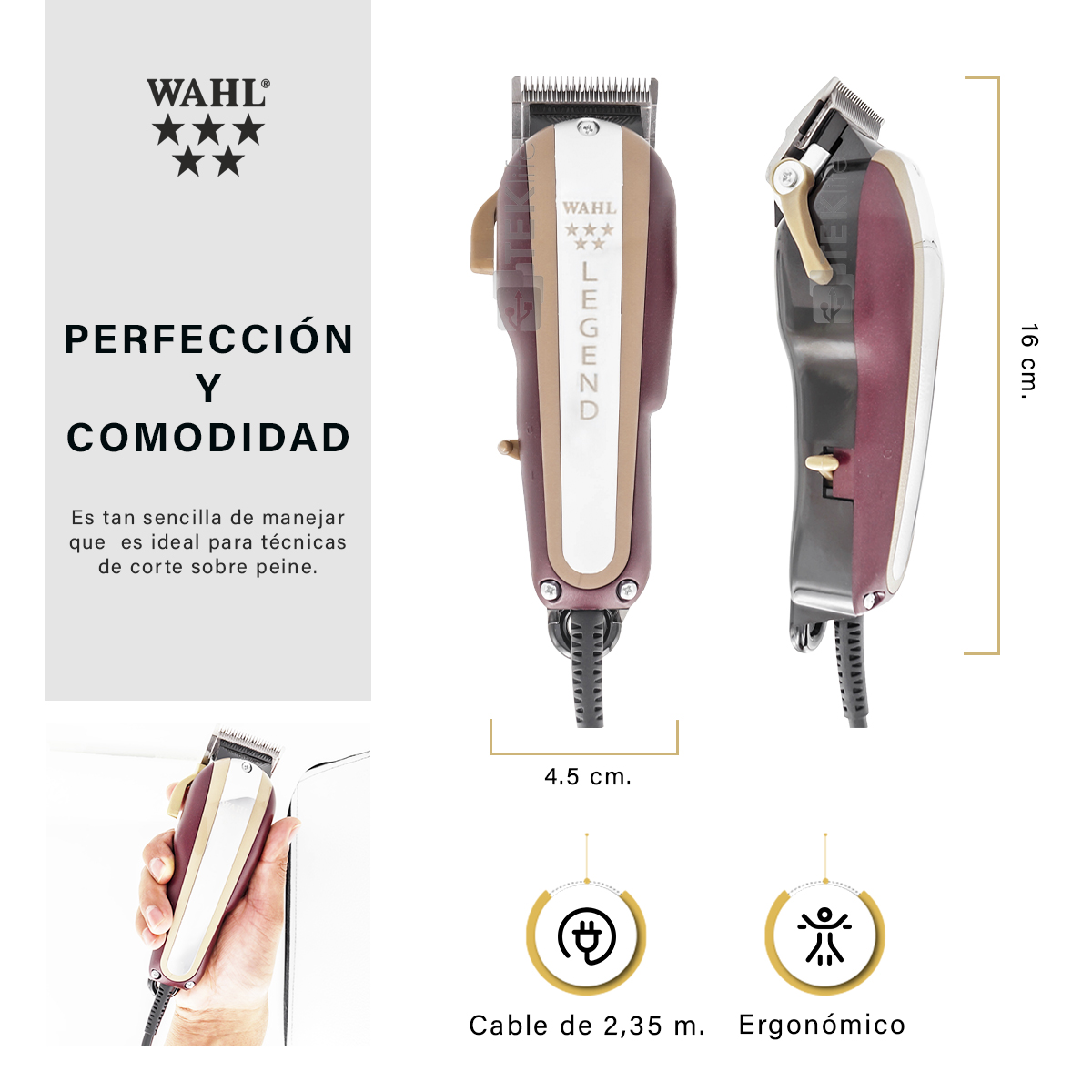 Foto 4 pulgar | Maquina Clipper Profesional Salón Barber Wahl Legend Cl