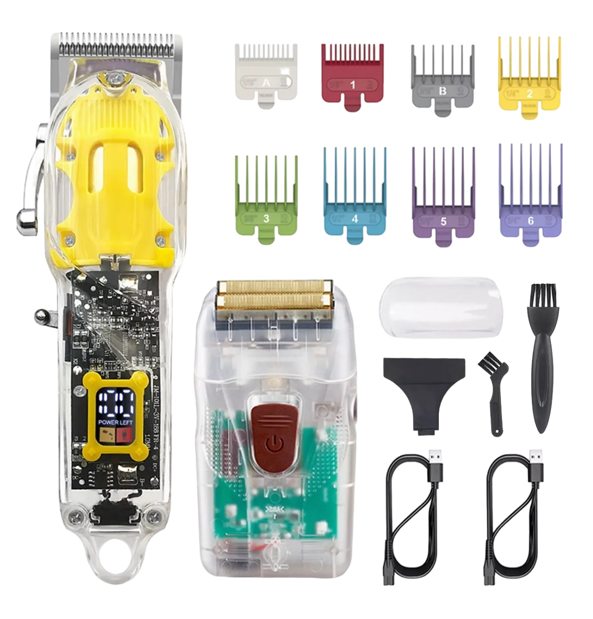 Maquina Para Cortar Cabello Rasuradora Kit, Amarilla