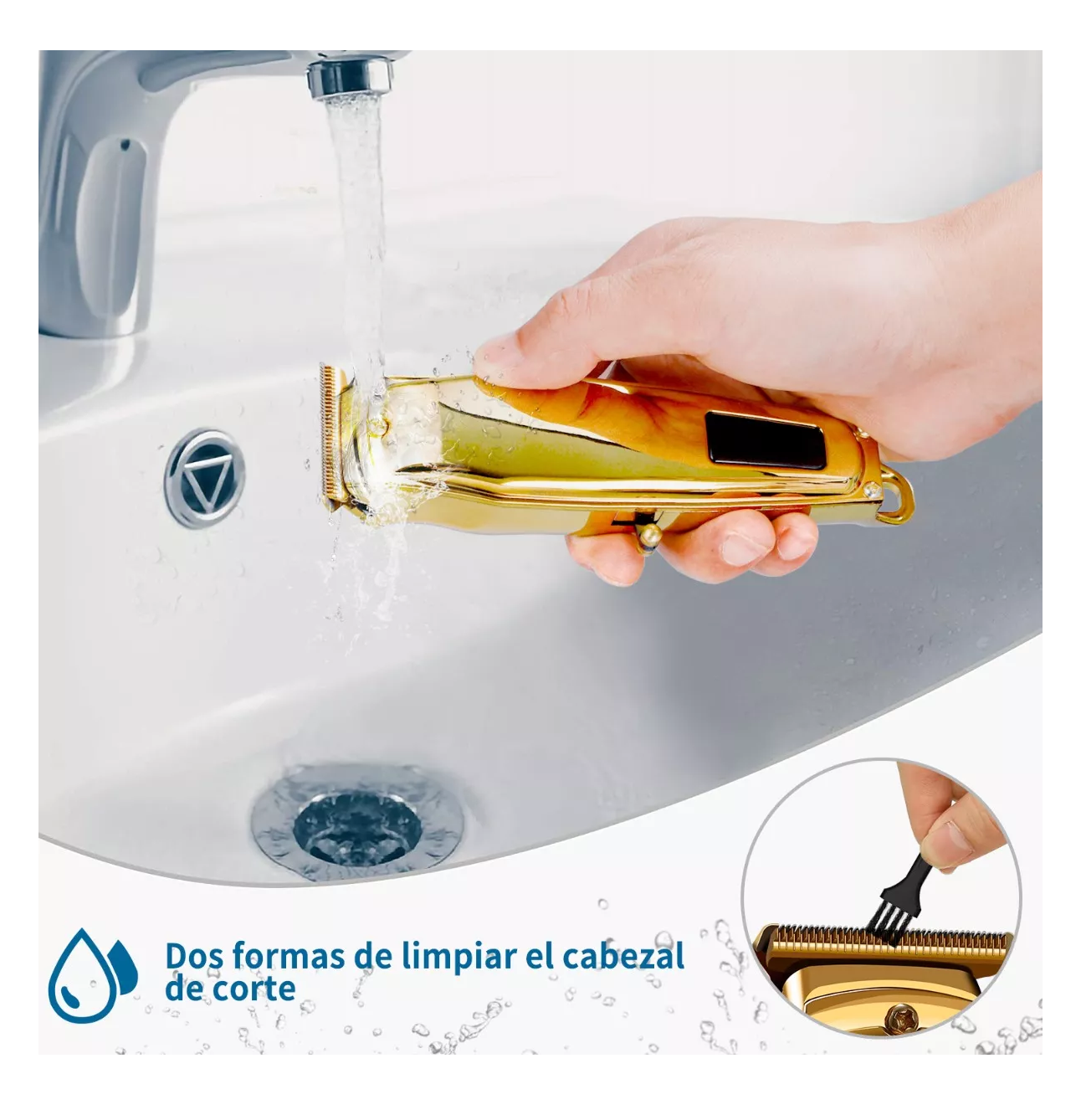 Foto 5 | Máquina Para Cortar Cabello Trimmer Rasuradoras, Dorado