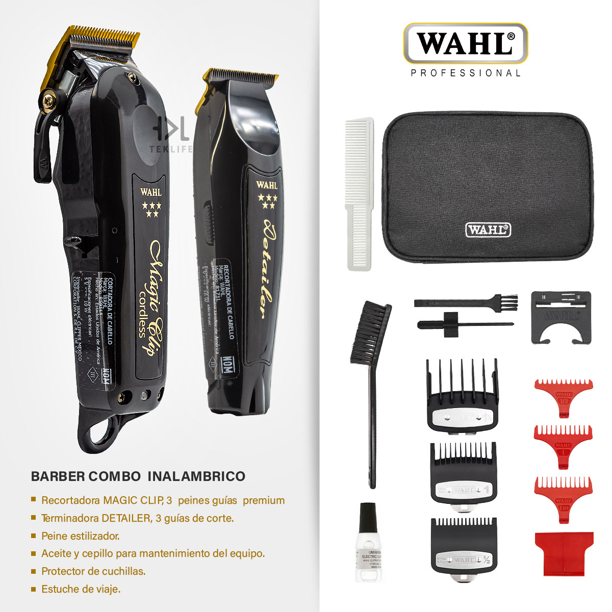 Foto 4 pulgar | Combo Barber Wahl Professional Black Magic Clip y Detailer Li + Rasuradora Vanish