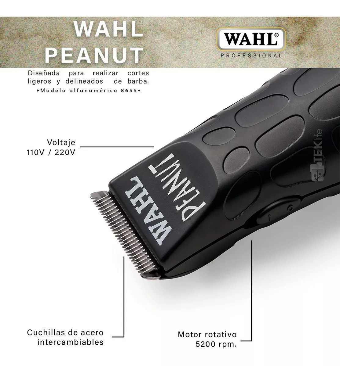 Foto 6 pulgar | Combo Trimmer Wahl Peanut con Navaja de Repuesto