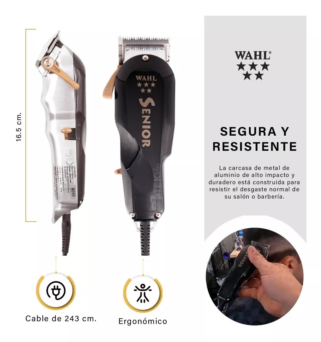 Foto 7 | Combo Clipper Senior Wahl con Paquete de Peines Guía