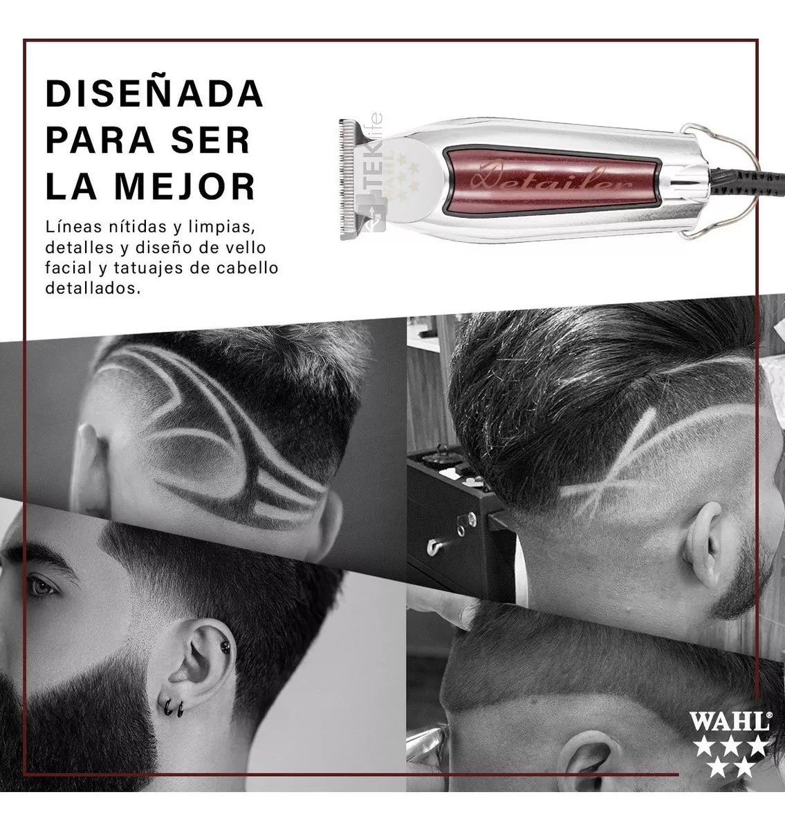 Foto 3 pulgar | Combo Trimmer Profesional Detailer Wahl + Navaja Profesional Repuesto 1062-600 Wahl