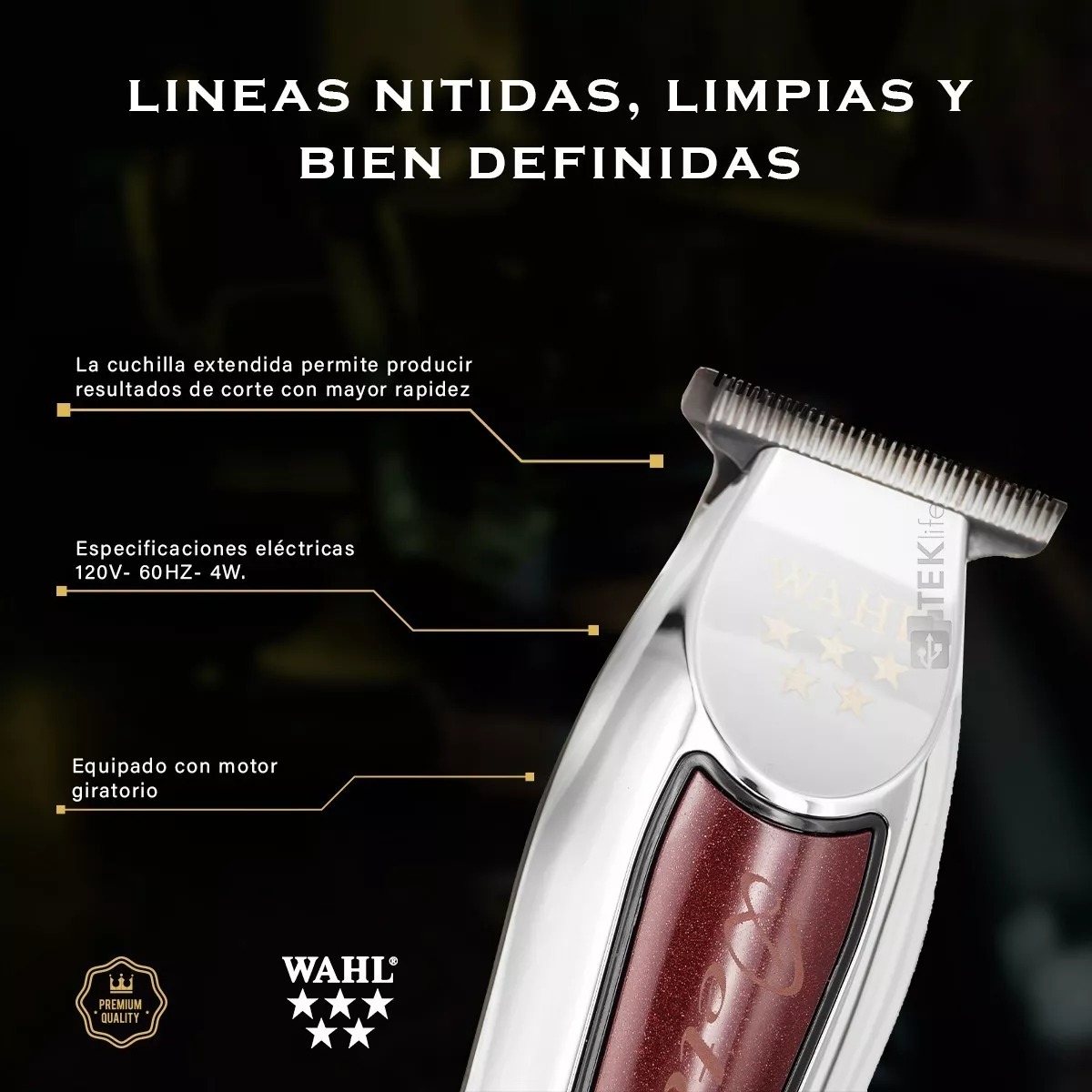Foto 5 pulgar | Combo Trimmer Profesional Detailer Wahl + Navaja Profesional Repuesto 1062-600 Wahl