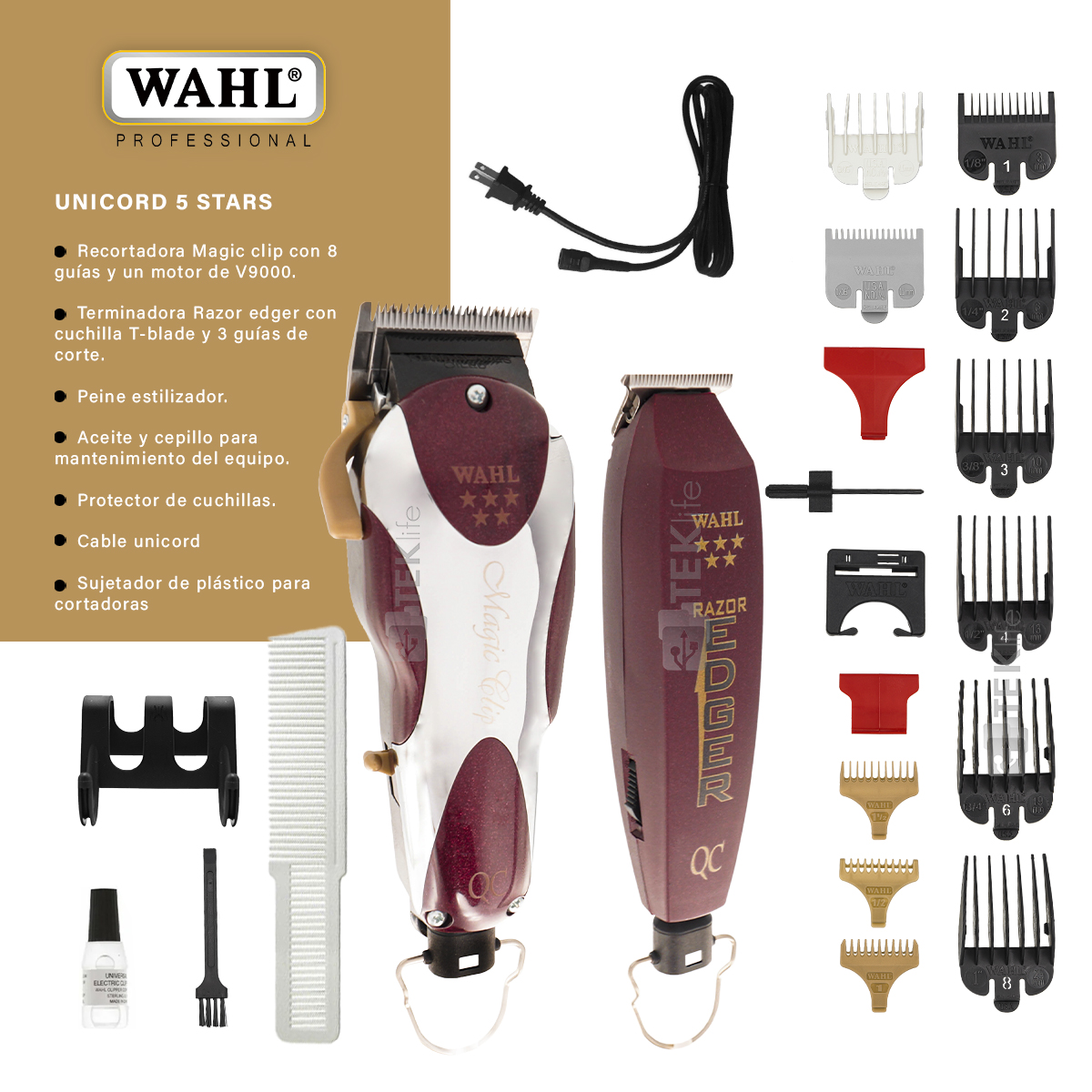 Foto 3 pulgar | Cortadora Y Terminadora De Cabello Wahl Unicord Combo Profesional Alambricas