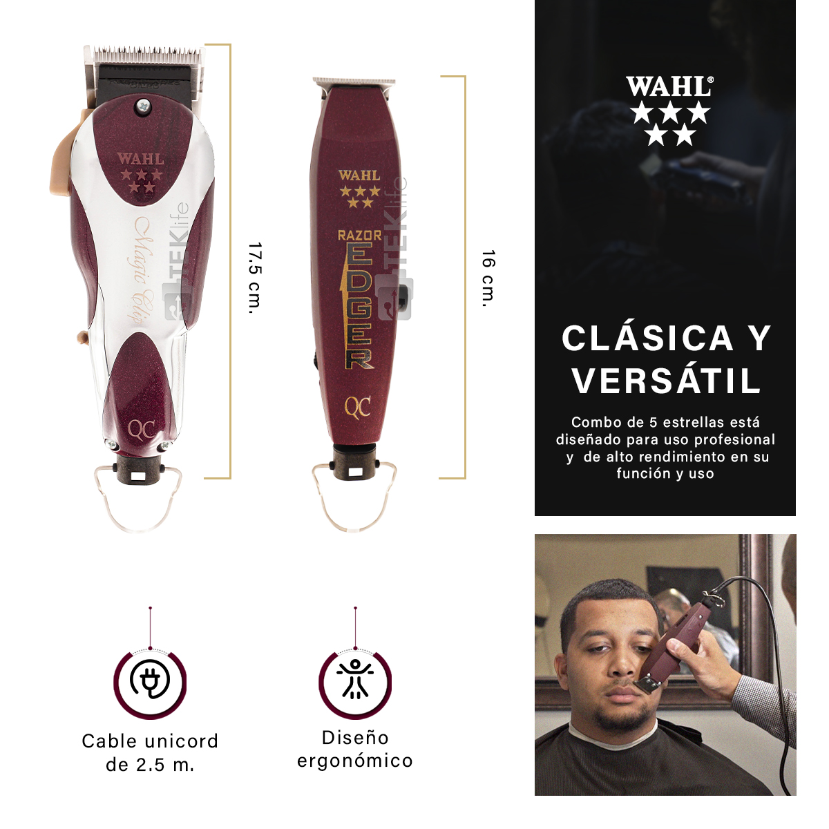 Foto 4 pulgar | Cortadora Y Terminadora De Cabello Wahl Unicord Combo Profesional Alambricas