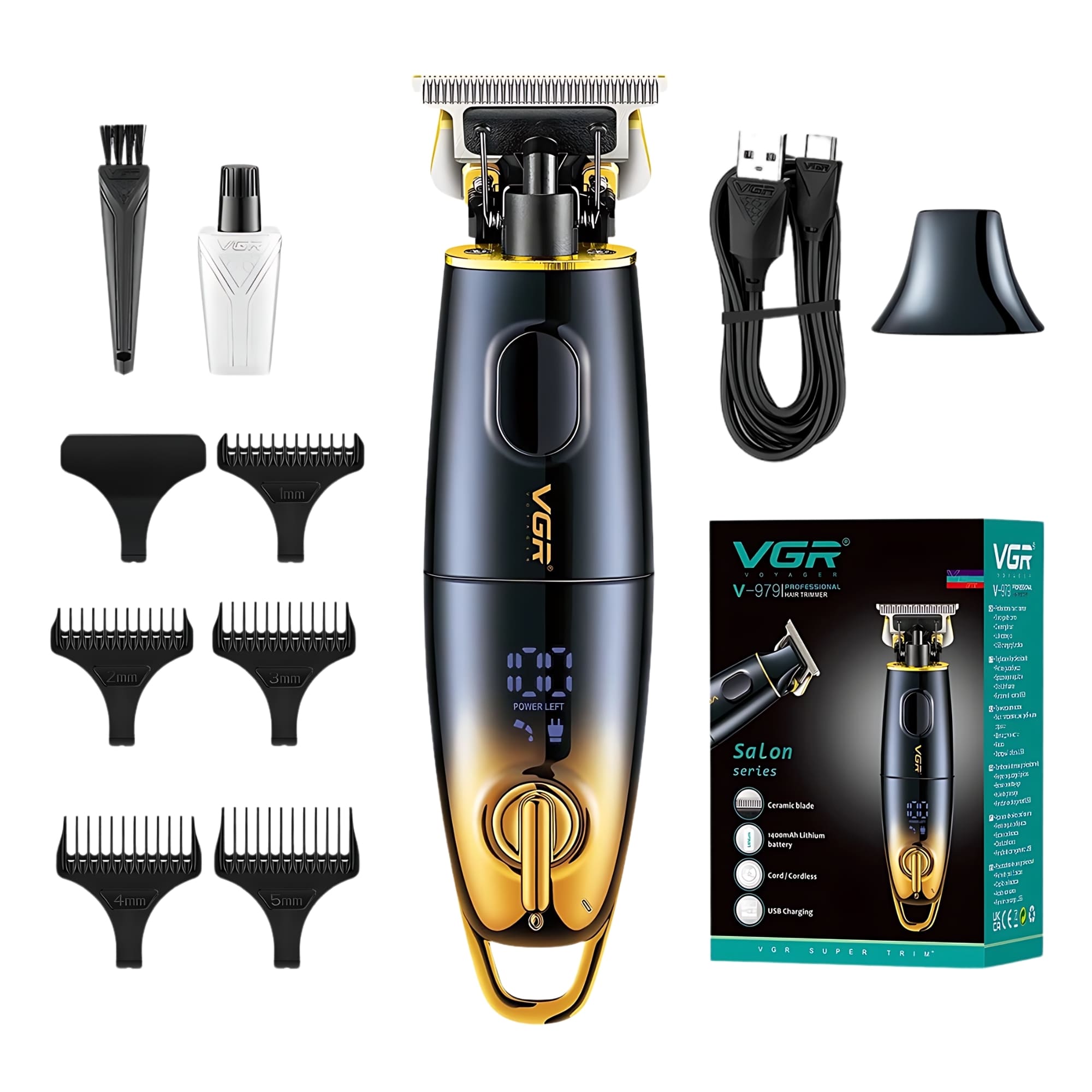 Maquina Para Cortar Cabello Vgr V-979 Trimmer Perfiladora