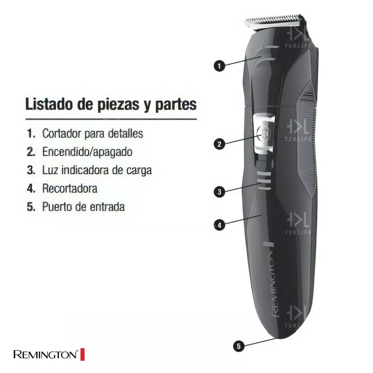 Foto 4 pulgar | Maquina Recortadora  Recargable Remington para Barba/Bigote/Nasal