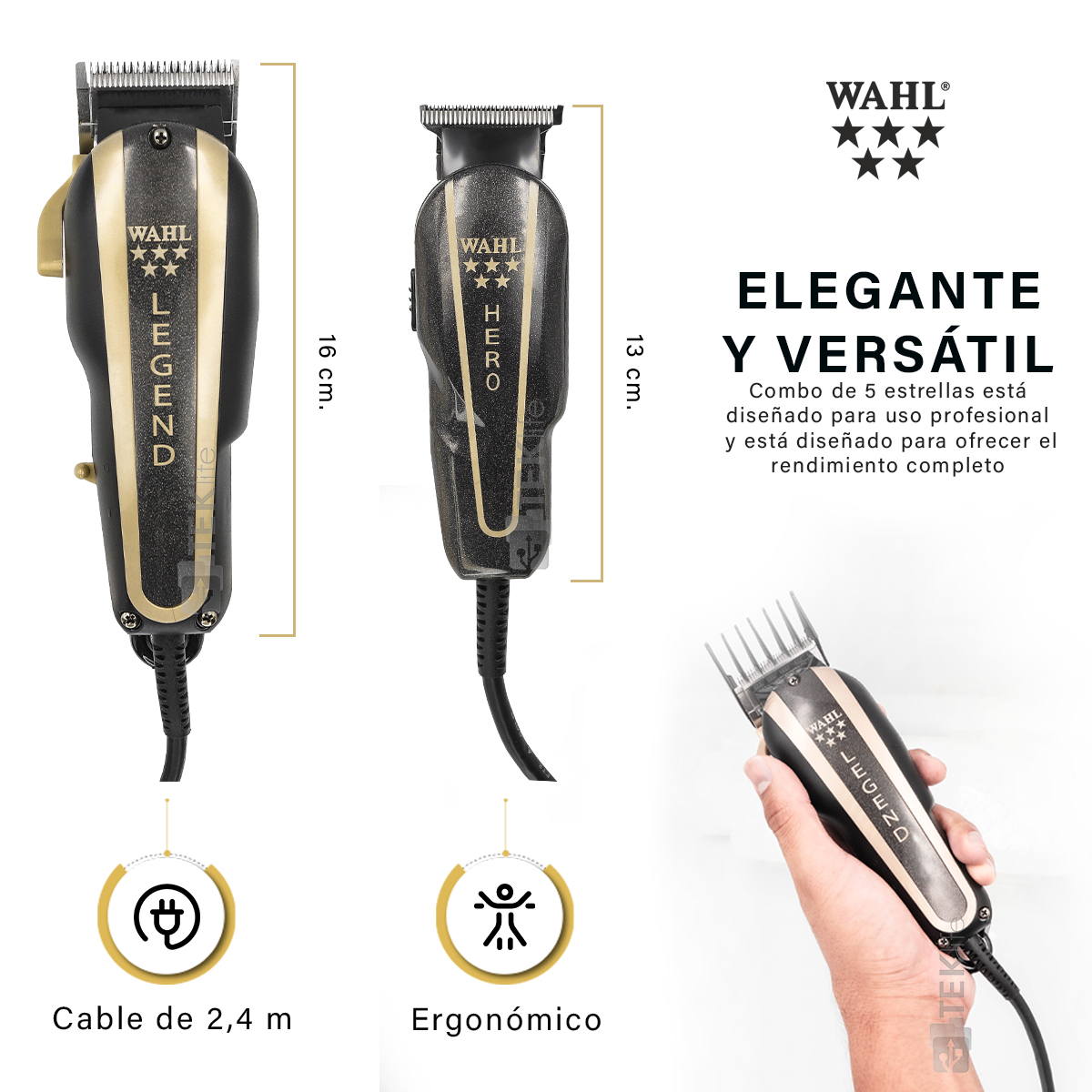 Foto 4 pulgar | Combo Profesional Cortadoras Barber + Afeitadora Vanish Wahl