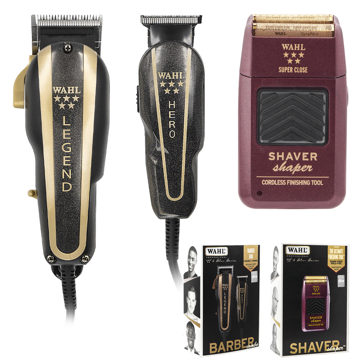 Combo Wahl Profesional Cortadoras Barber + Afeitadora Shaver