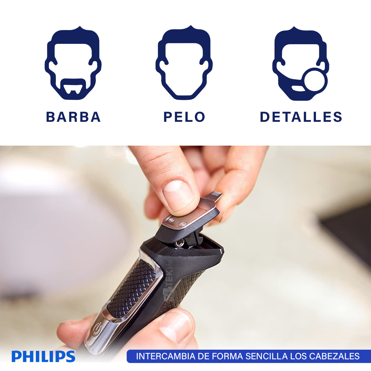 Foto 8 pulgar | Combo Barber Wahl + Recortadora Inalambrica Norelco Philips