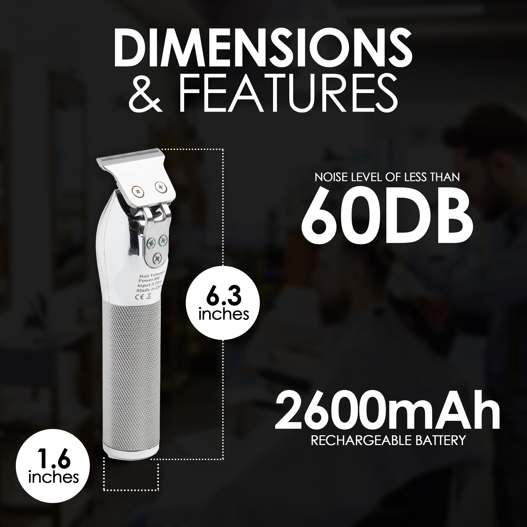 Foto 5 pulgar | Cortapelos Kalewoz, Recortadora Inalámbrica Profesional De 2600 Mah - Venta Internacional.