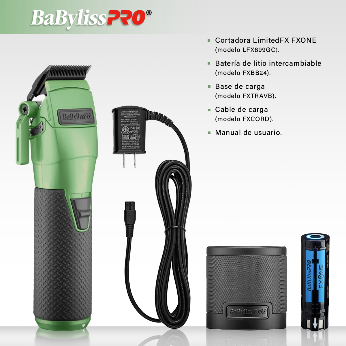 Foto 2 | Kit Profesional Edición Limitada – Cortadora De Cabello Con Base, Cargador Y Batería Intercambiable - Color Verde C