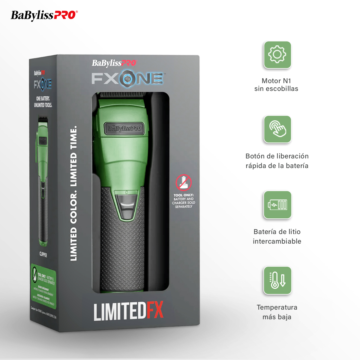 Foto 4 pulgar | Kit Profesional Edición Limitada – Cortadora De Cabello Con Base, Cargador Y Batería Intercambiable - Color Verde C