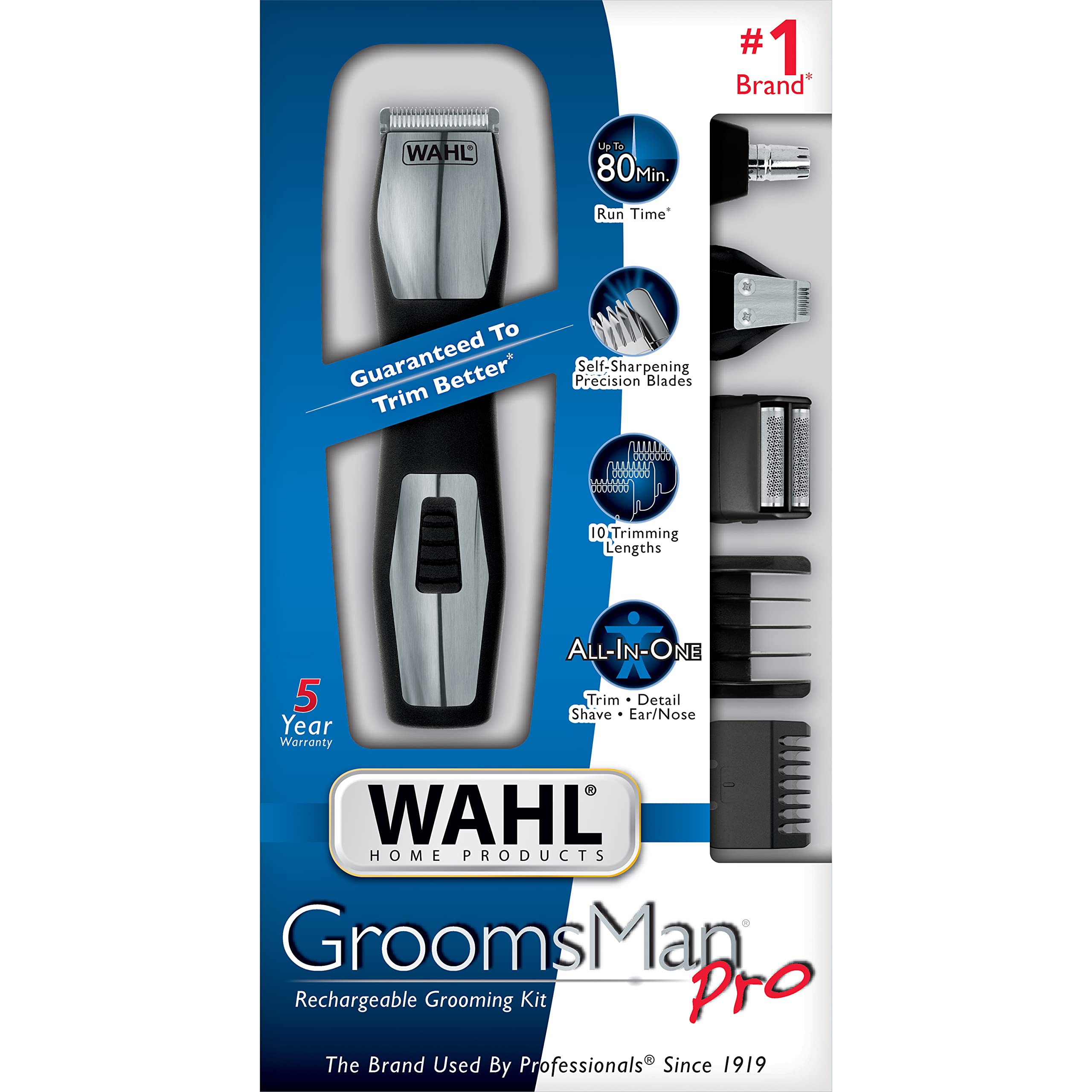 Foto 3 pulgar | Kit De Aseo Wahl 9855-300 Groomsman Pro Todo En Uno Negro/plateado - Venta Internacional.