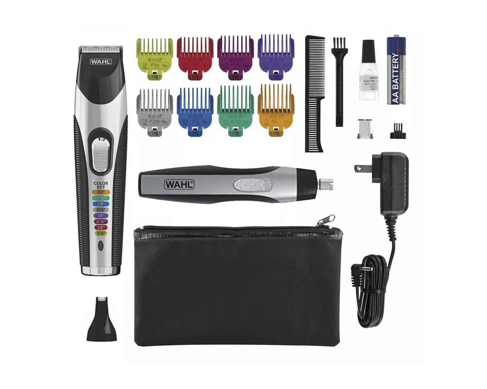 Combo Wahl Pro Deluxe Maquinas para Barba Bigote Nariz Oídos