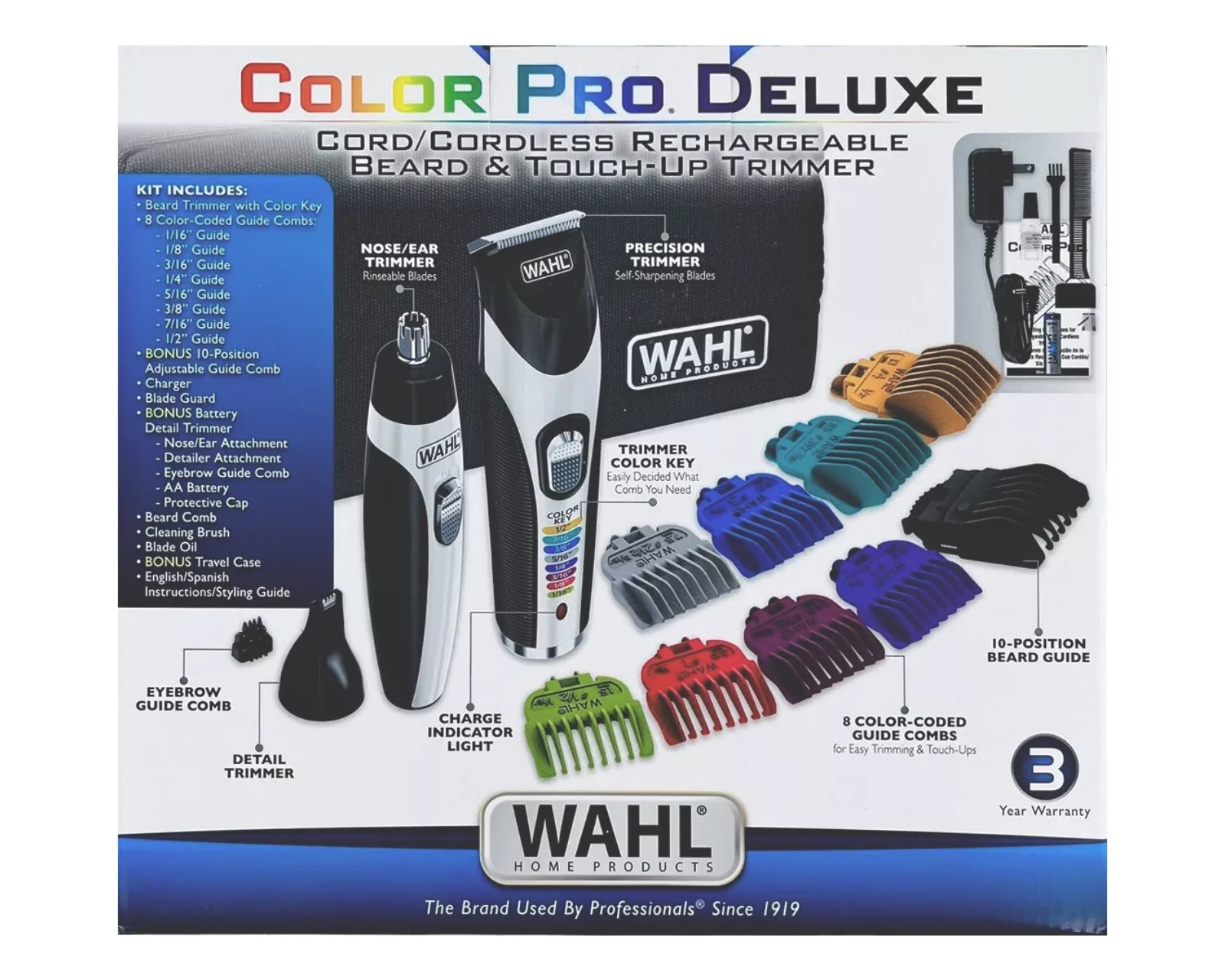 Foto 3 pulgar | Combo Wahl Pro Deluxe Maquinas para Barba Bigote Nariz Oídos