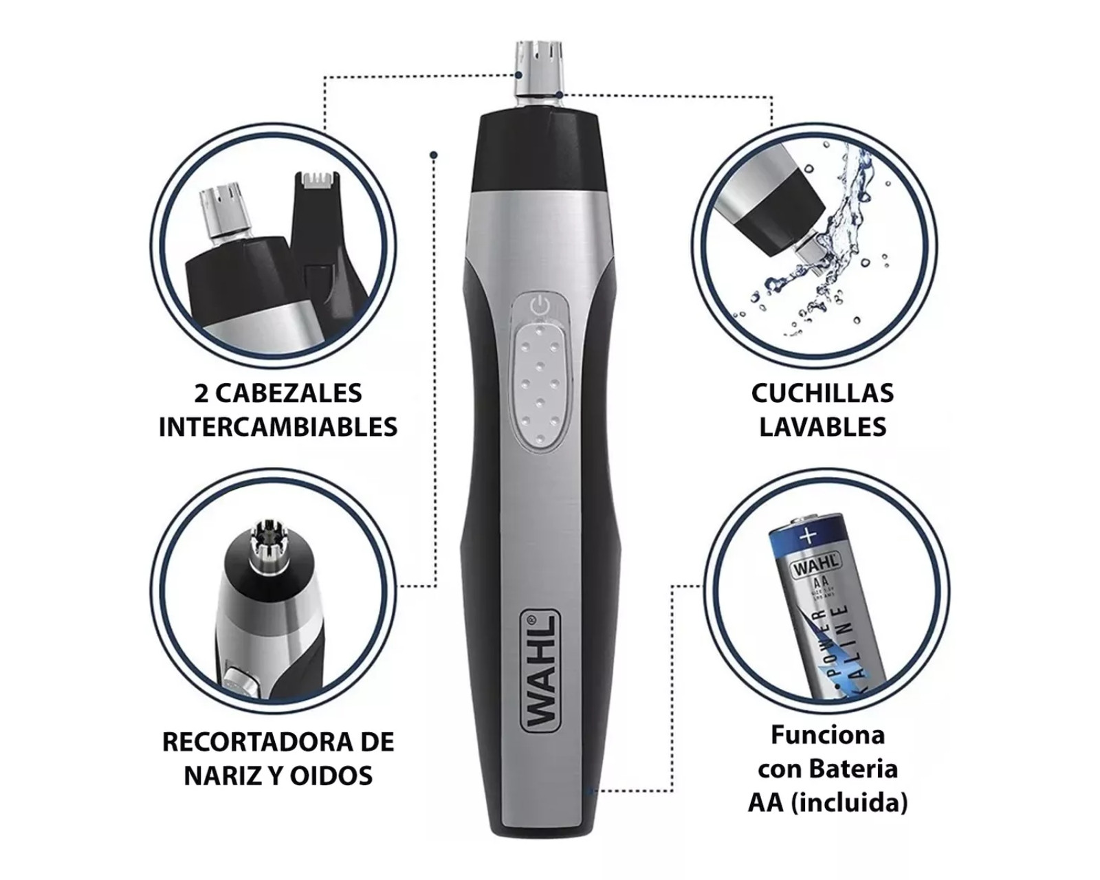 Foto 6 pulgar | Combo Wahl Pro Deluxe Maquinas para Barba Bigote Nariz Oídos